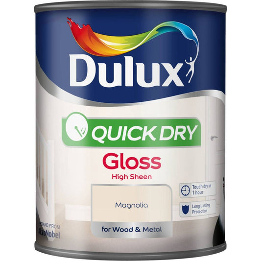 Dulux Quick Dry Gloss 750ml Magnolia