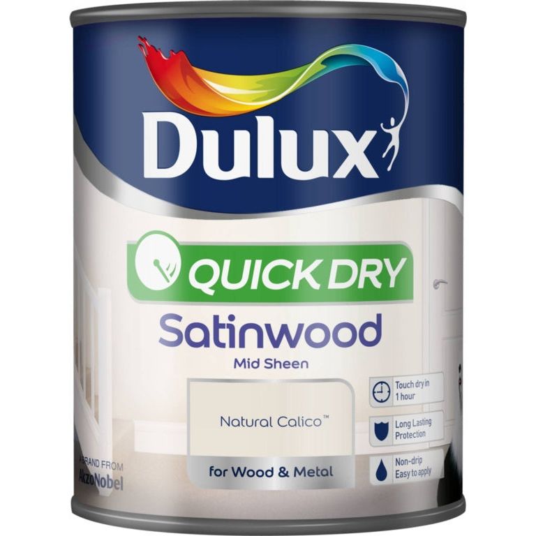 Dulux Quick Dry Satinwood 750ml Natural Calico