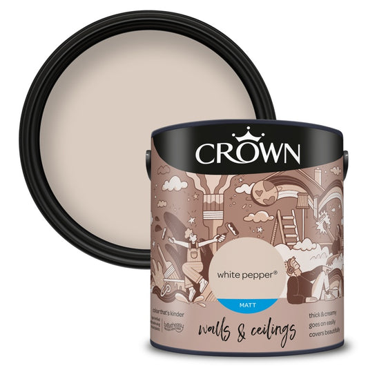 Crown Walls & Ceilings Matt  2.5L White Pepper