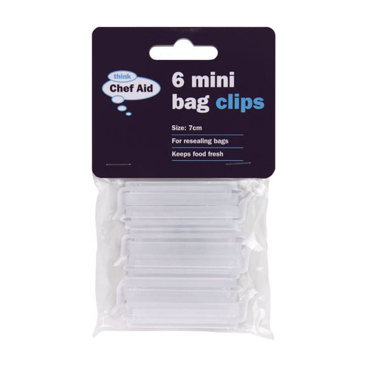 Mini clips para bolsas Chef Aid, 7 cm, paquete de 6