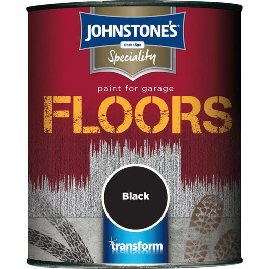 Johnstone's Garage Pintura para suelos semibrillante 750 ml Negro