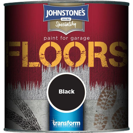 Johnstone's Garage Pintura para suelos semibrillante, 250 ml, negro