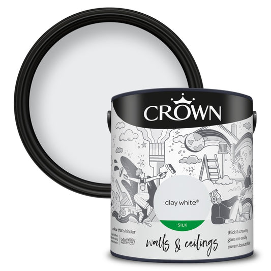 Crown Walls &amp; Ceilings Silk 2,5 L Argile Blanc