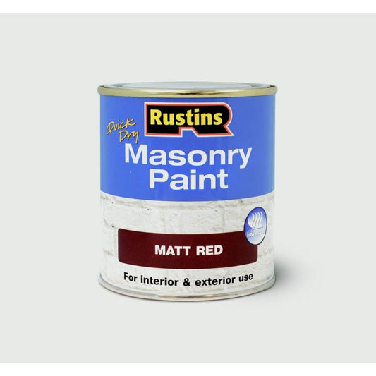 Rustins Masonry Paint 250ml Red