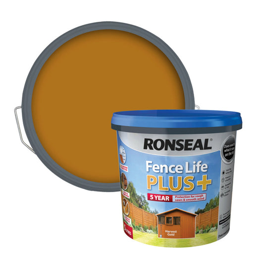 Ronseal Fence Life Plus 5L Cosecha Oro