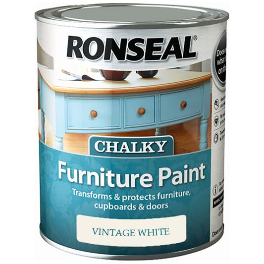 Pintura para muebles Ronseal Chalky 750ml Blanco vintage