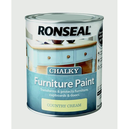 Ronseal Chalky Peinture pour meubles Crème de campagne 750 ml