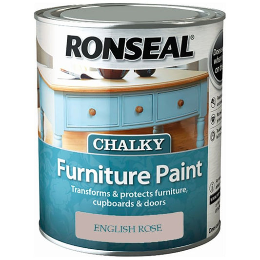 Ronseal Chalky Furniture Paint 750ml English Rose