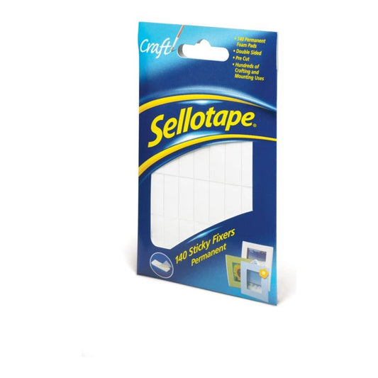 Sellotape Sticky Fixers Permanent - 140's 12mm x 25mm
