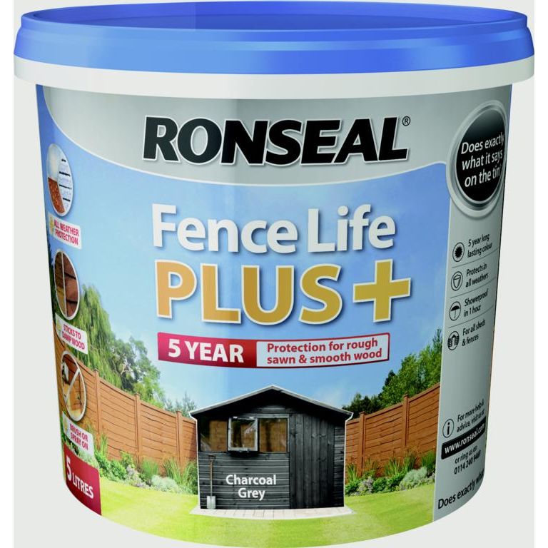 Ronseal Fence Life Plus 5L Gris Carbón