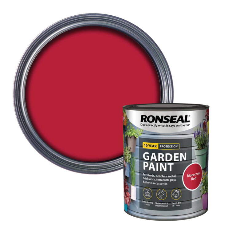 Ronseal Garden Paint 750ml Moroccan Red