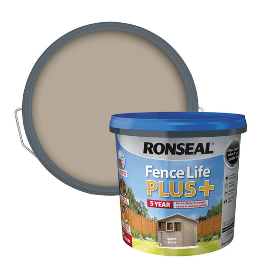 Ronseal Fence Life Plus 5L Piedra Cálida