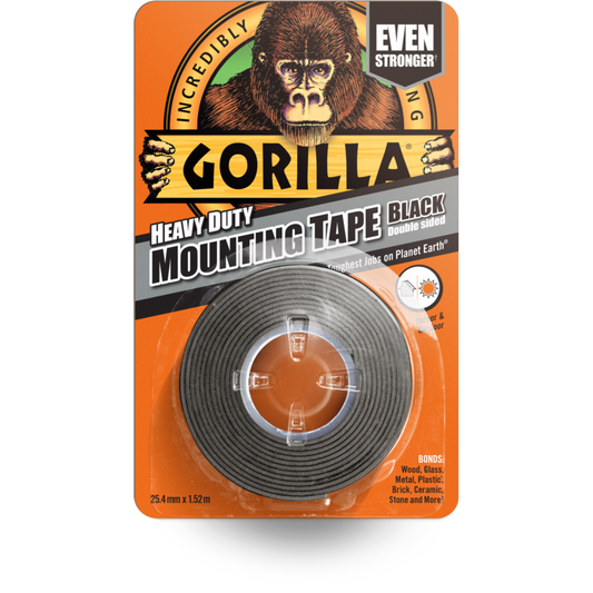 Gorilla Heavy Duty Double Sided Mounting Tape 1.5m Black