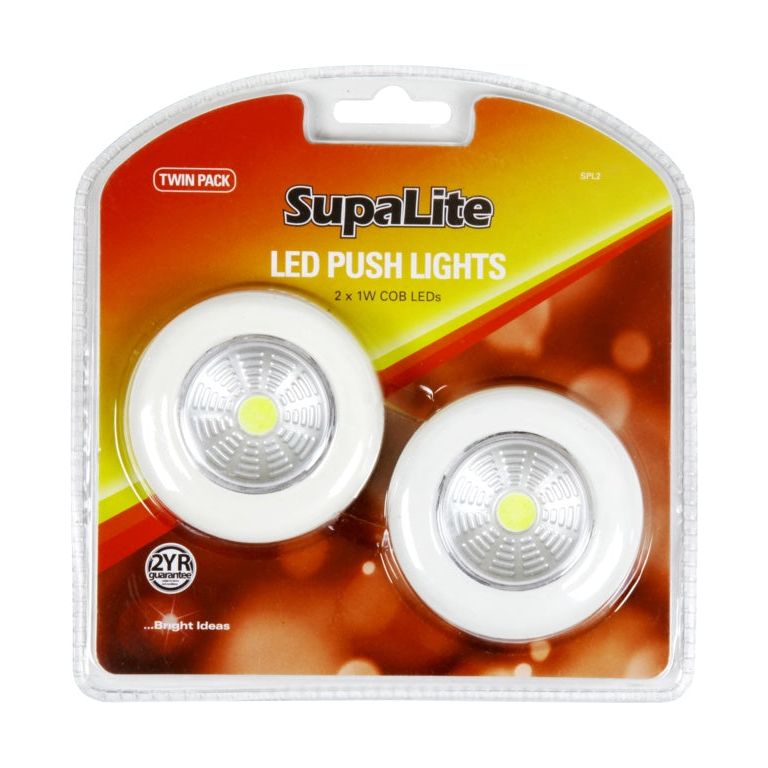 SupaLite LED Push Light Twin Pack