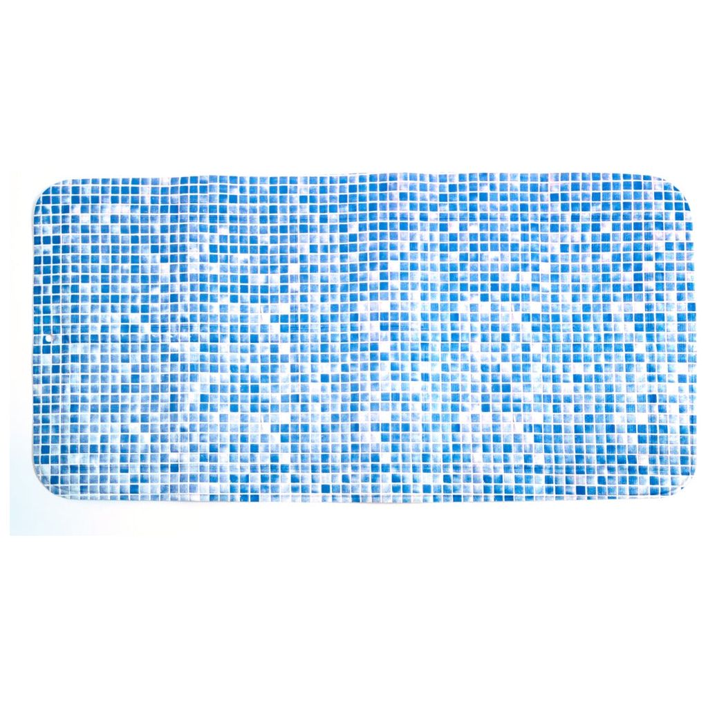 Croydex Oreiller de bain en mosaïque bleue Tapis de bain en caoutchouc naturel/Mosaïque bleue