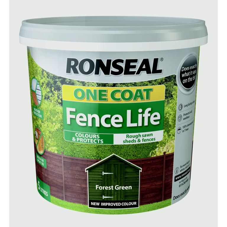 Ronseal One Coat Fence Life 5L Vert Forêt