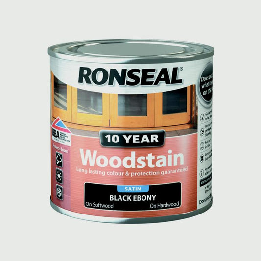 Ronseal 10 Year Woodstain Satin 250ml Ebony