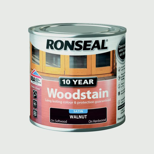 Ronseal Tinte para madera satinado de 10 años 250 ml Nogal
