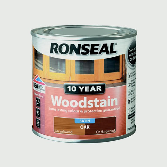 Ronseal 10 Year Woodstain Satin 250ml Oak