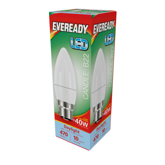 Bougie LED Eveready 6W 480lm Lumière du jour 6500k B22