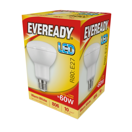 Eveready LED R80 10,5W 806lm Blanco Cálido 3000k E27