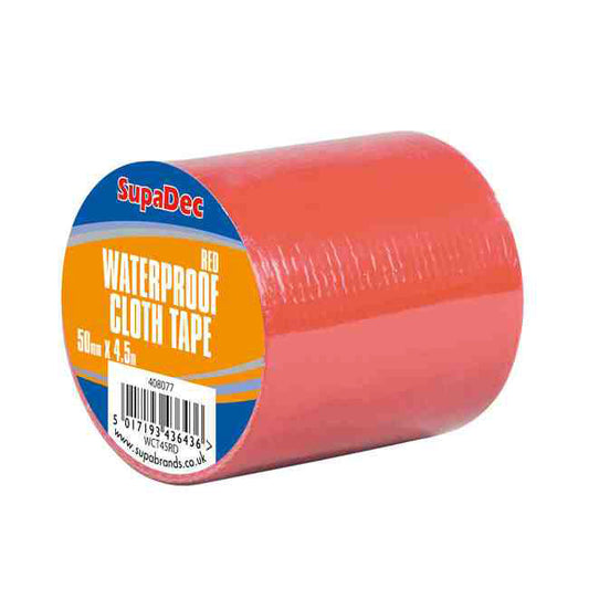 SupaDec Waterproof Cloth Tape 48mm x 4.5m Red