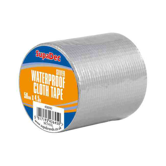 SupaDec Waterproof Cloth Tape 48mm x 4.5m Silver