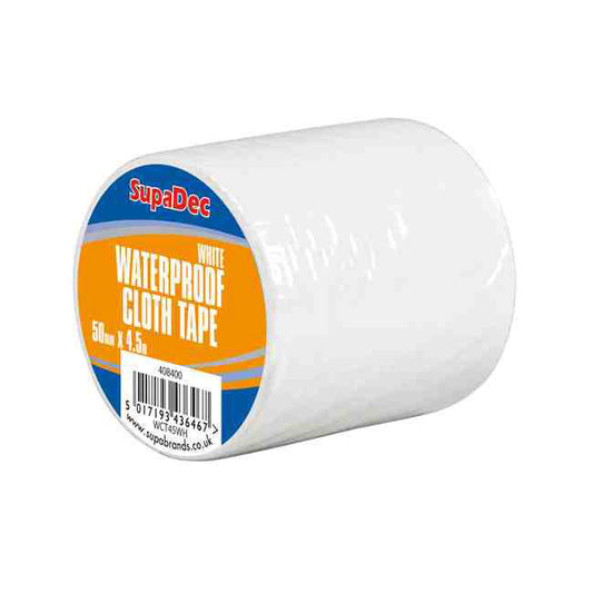 SupaDec Waterproof Cloth Tape 48mm x 4.5m White