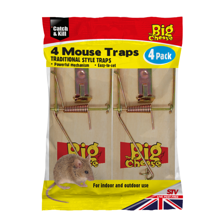 The Big Cheese Wooden Mouse Trap 4 Pack