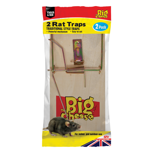 Trampa para ratas de madera The Big Cheese, paquete de 2