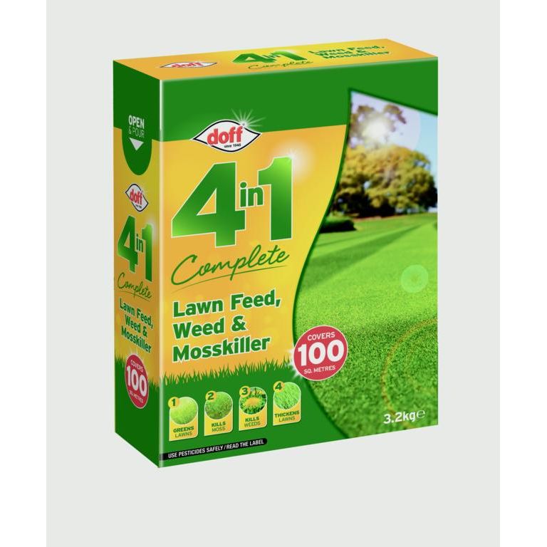 Doff 4 In 1 Complete Lawn Feed, Weed & Mosskiller 3.2kg