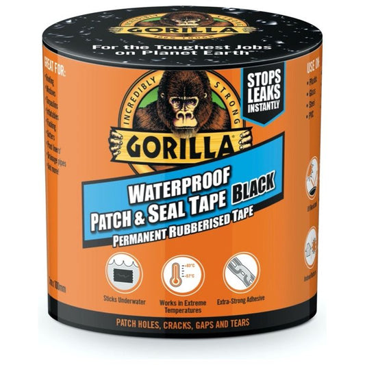 Gorilla Patch imperméable et ruban d'étanchéité 3 m Noir