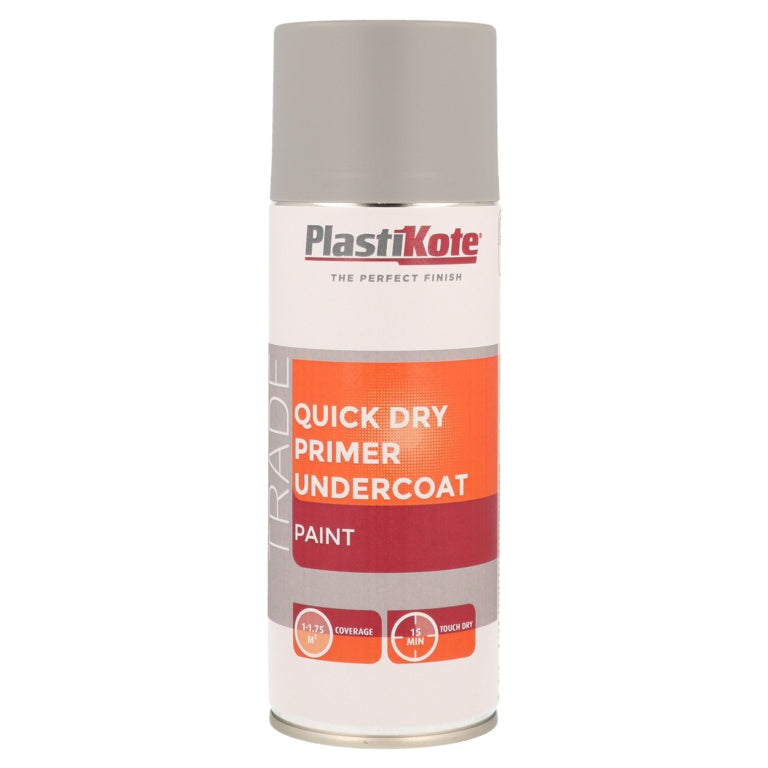 PlastiKote Quick Dry Primer Undercoat 400ml Grey