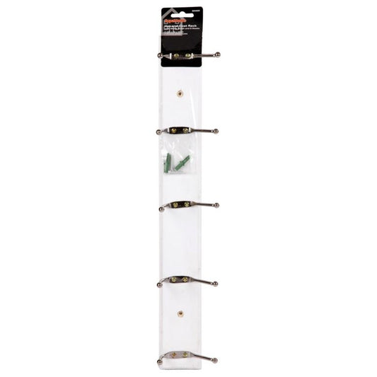 SupaHome Hat and Coat Rack with 5 Hooks White Finish