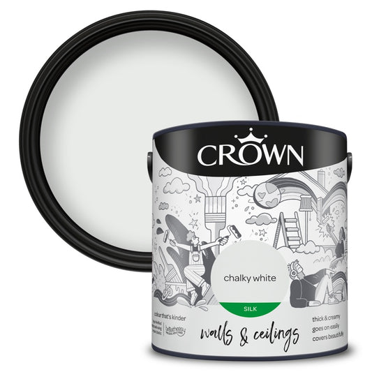 Crown Walls & Ceilings Silk 2.5L Chalky White