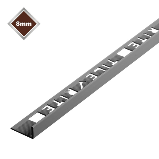 Tile Rite L Profile Trim 8mm x 2.44m Grey Plastic