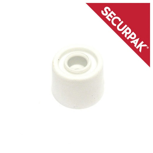 Tope de puerta Securpak de 32 mm, color blanco, paquete de 4