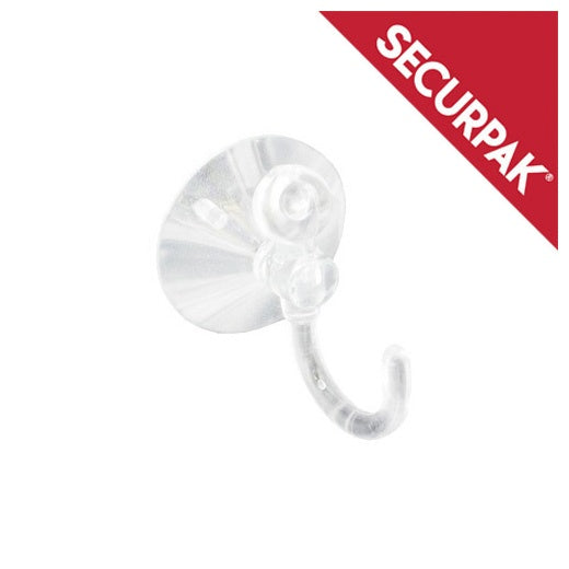 Securpak Clear Suction Hook 35mm Pack 3