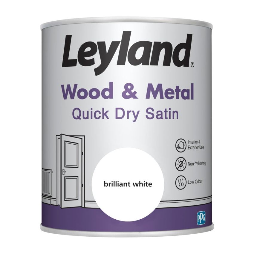 Leyland Wood & Metal Quick Dry Satin 750ml Brilliant White