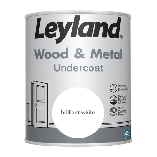 Leyland Wood & Metal Undercoat 750ml Brilliant White