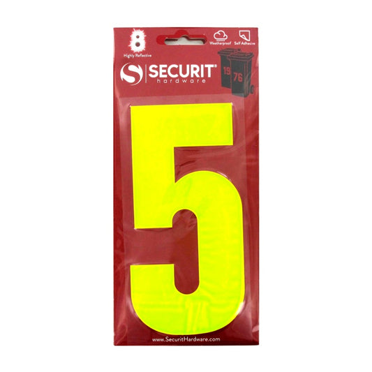 Securit Hi Vis Self Adhesive Wheelie Bin Numbers No 5