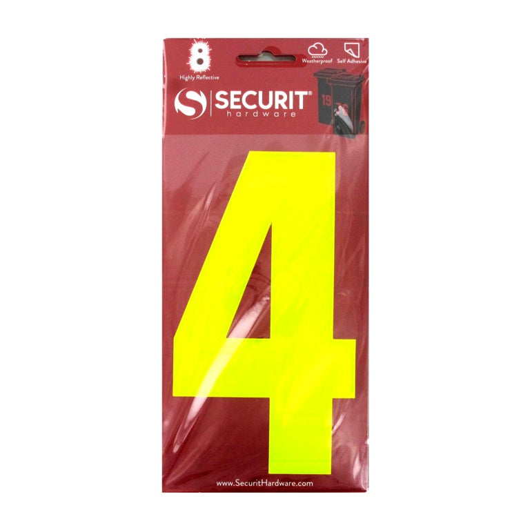 Securit Hi Vis - Papelera autoadhesiva con ruedas, números n.º 4