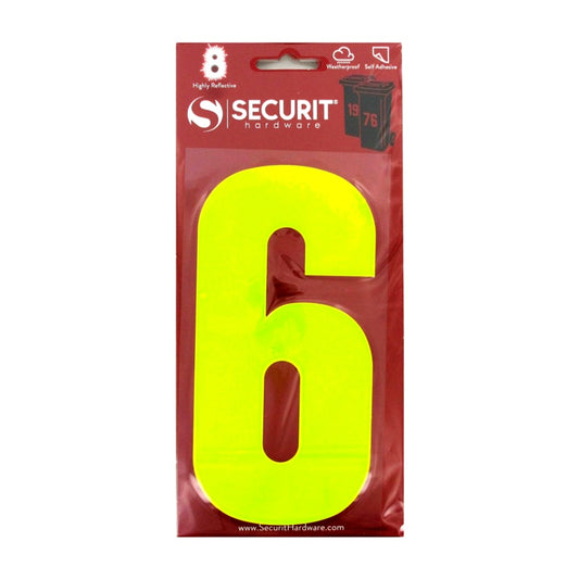 Securit Hi Vis - Papelera autoadhesiva con ruedas, números n.º 6