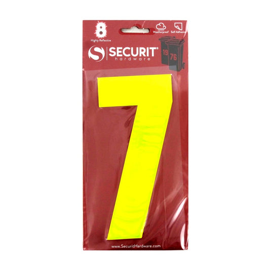 Securit Hi Vis Self Adhesive Wheelie Bin Numbers No 7