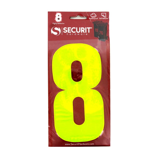 Securit Hi Vis Self Adhesive Wheelie Bin Numbers No 8