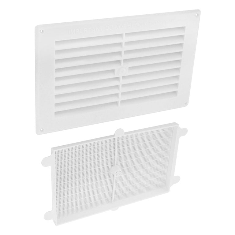 Rejilla de ventilación de plástico Securit, color blanco, 9" x 6"