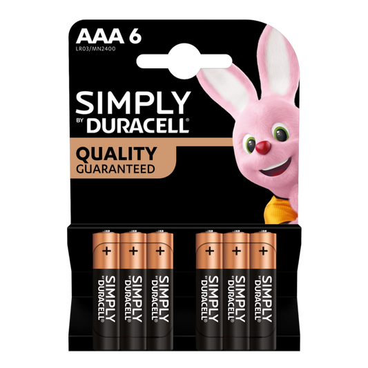 Duracell Simply Batteries AAA Pack 6