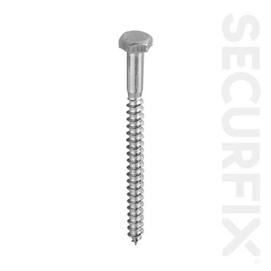 Securfix Trade Pack Vis à Carreaux DIN571 Plaqué Zinc M6x 100mm Paquet de 20