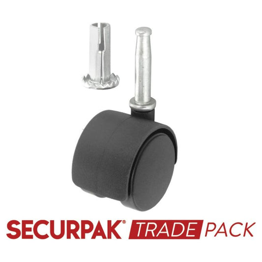 Securpak Trade Pack Roulettes Jumelles Tige 40 mm Lot de 2