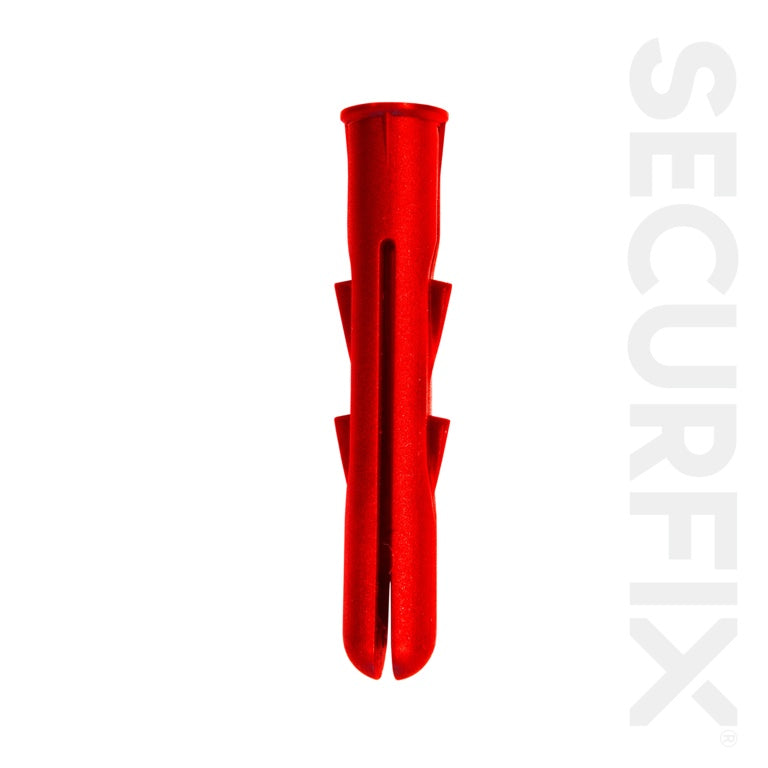 Tapones de uso general Securfix, color rojo, paquete de 100